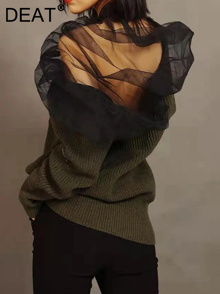 Женский вязаный шерстяной пуловер DEAT, свободный свитер с V-образным вырезом и длинным рукавом, вязаный сетчатый пуловер в стиле пэчворк, WO396, осень 2023
Женский вязаный шерстяной пуловер DEAT, свободный свитер с V-образным вырезом и длинным рукавом, вязаный сетчатый пуловер в стиле пэчворк, WO396, осень 2023