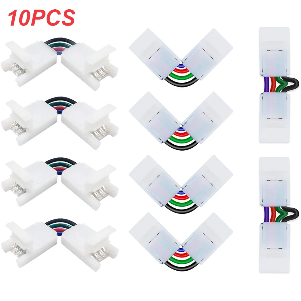 HOT 10pcs L-Shape Connector 4Pin 10mm Angle Adjustable Connector for 3528/5050 SMD RGB LED Strip Lights
HOT 10pcs L-Shape Connector 4Pin 10mm Angle Adjustable Connector for 3528/5050 SMD RGB LED Strip Lights