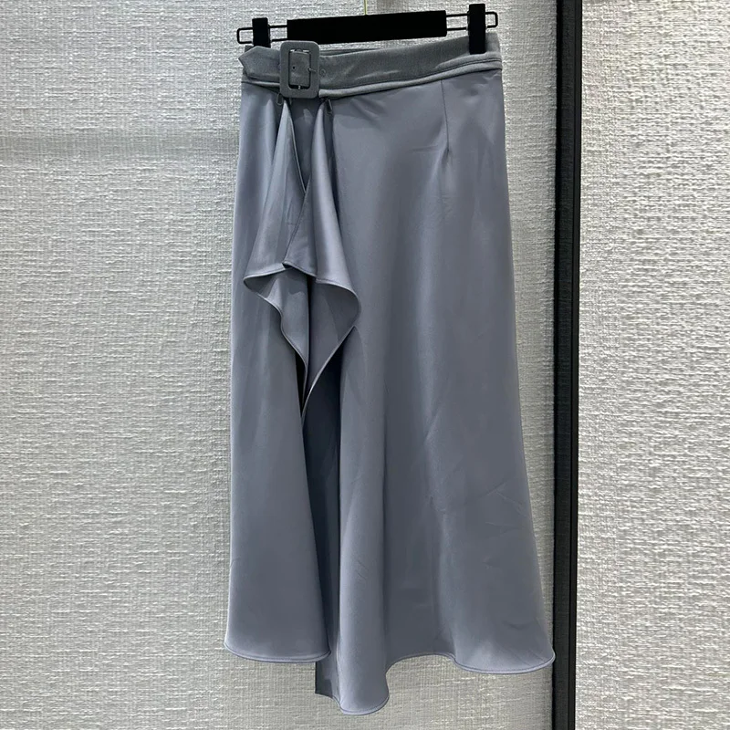 2023 Summer Elegant Satin Irregular Hemline Skirt Runway Women Solid High Waist Vintage Long Skirts Casual Clothes Streetwear
2023 Summer Elegant Satin Irregular Hemline Skirt Runway Women Solid High Waist Vintage Long Skirts Casual Clothes Streetwear