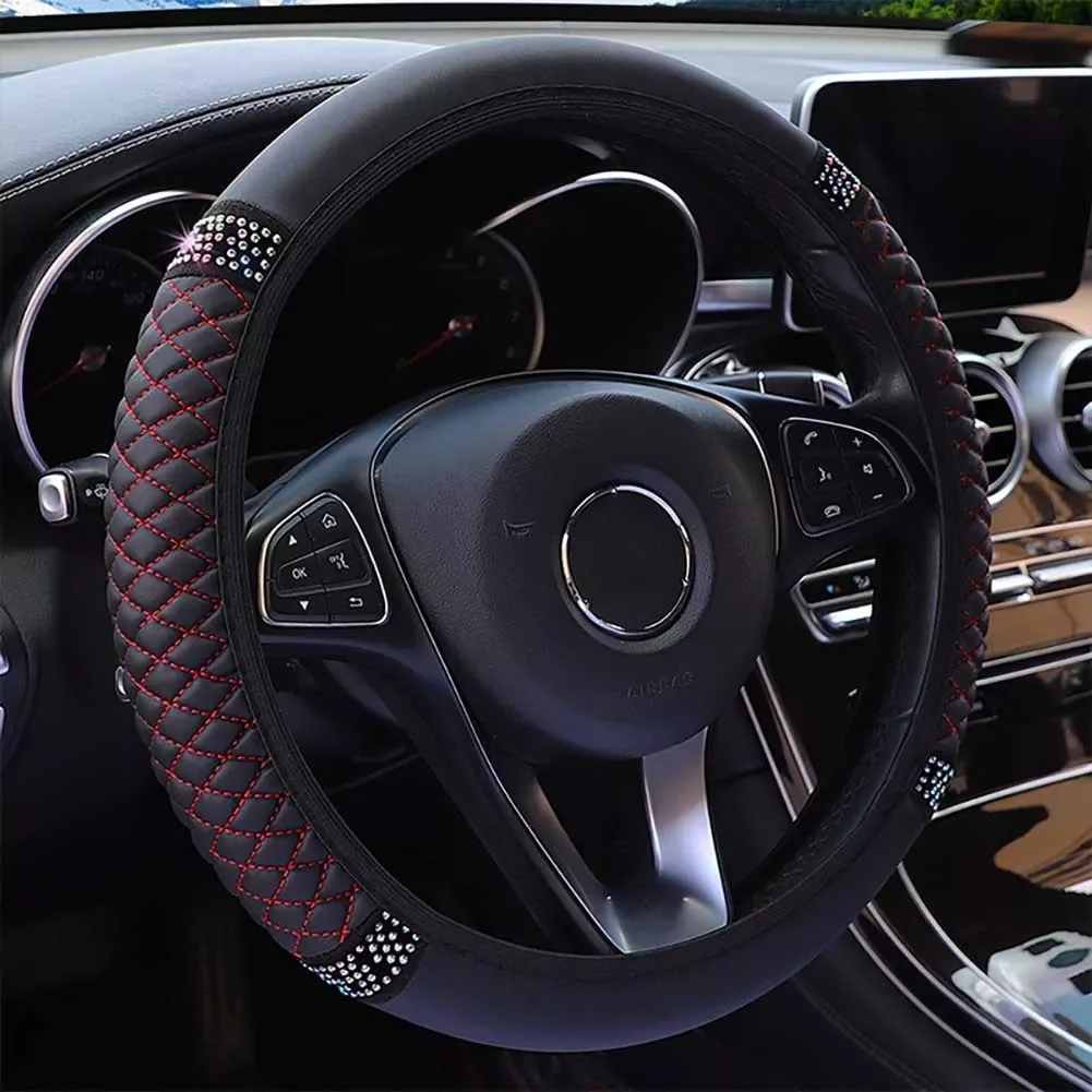 37-38cm Universal Car Steering Wheel Cover PU Leather Anti-Slip Protector Interior Decoration Accessory 
37-38cm Universal Car Steering Wheel Cover PU Leather Anti-Slip Protector Interior Decoration Accessory