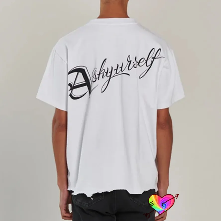 White ASKYURSELF Logo T shirt 2022ss Men Women 1:1 High Quality DESTROYED Burr ASKYURSELF Tee Vintage Tops Oversize Short Sleeve
White ASKYURSELF Logo T shirt 2022ss Men Women 1:1 High Quality DESTROYED Burr ASKYURSELF Tee Vintage Tops Oversize Short Sleeve