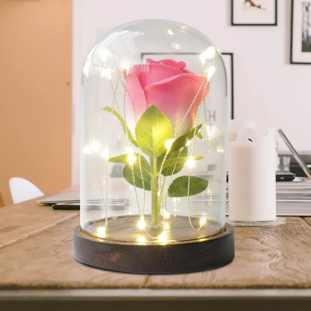 Romantic Artificial Rose Glass Bottle Light Classic Texture Delicate Creative Design Desk Table Flower Night Lamp Gift
Romantic Artificial Rose Glass Bottle Light Classic Texture Delicate Creative Design Desk Table Flower Night Lamp Gift