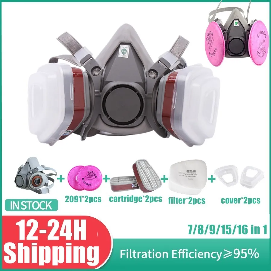 7/8/15/17-in-1 6200 Respirator Chemical Half Face Gas Mask Protection Industrial Anti Dust Paint Spraying Anti Organic Filters
7/8/15/17-in-1 6200 Respirator Chemical Half Face Gas Mask Protection Industrial Anti Dust Paint Spraying Anti Organic Filters