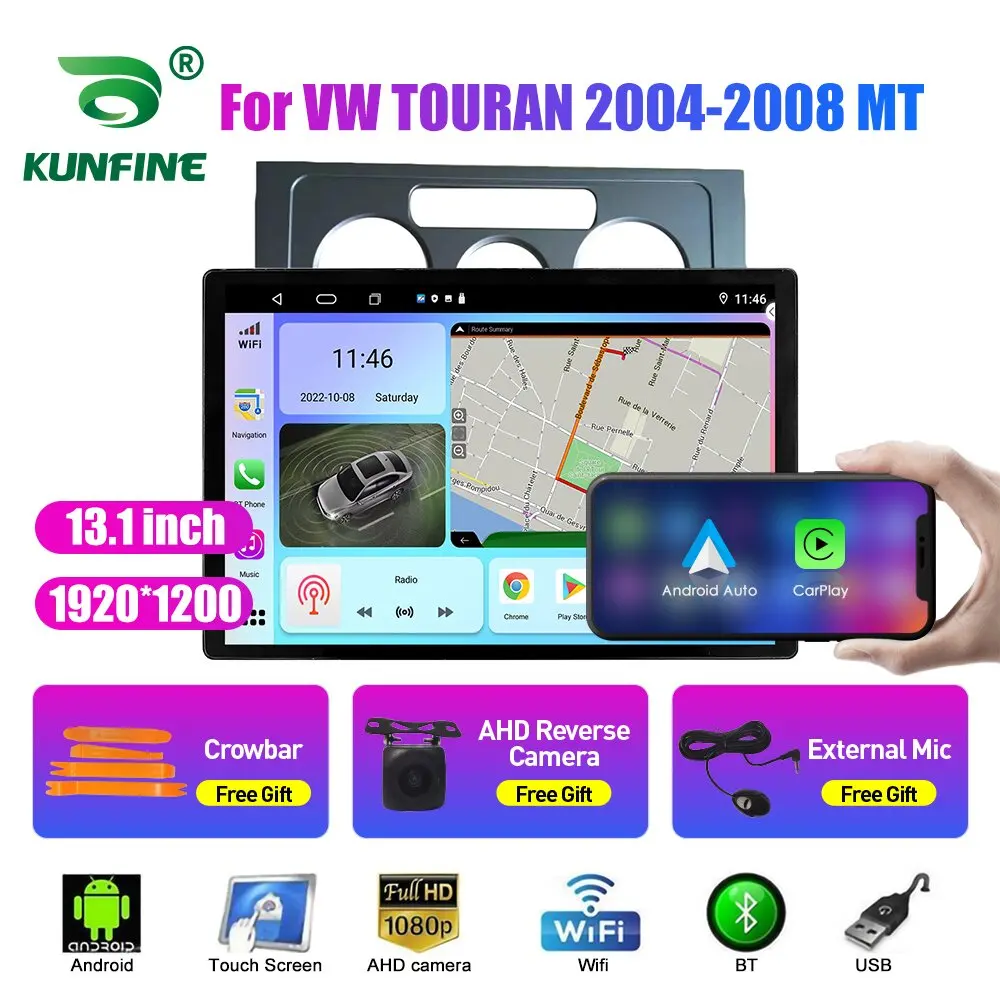 

Автомобильный радиоприемник 13,1 дюйма для VW TOURAN 2004 2005 2006-08, автомобильный DVD GPS-навигатор, стерео Carplay, 2 Din, Центральный Мультимедиа, Android, авто