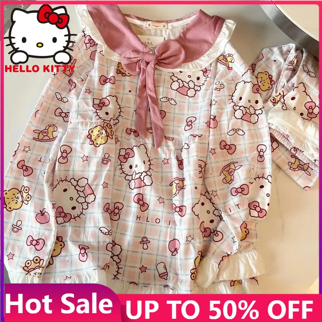Sanrio Pajama Set Kawaii Hello Kitty My Melody Womens Long Sleeve Trousers Sleepwear Anime Y2K Cartoon Loose Cardigan Loungewear
Sanrio Pajama Set Kawaii Hello Kitty My Melody Womens Long Sleeve Trousers Sleepwear Anime Y2K Cartoon Loose Cardigan Loungewear