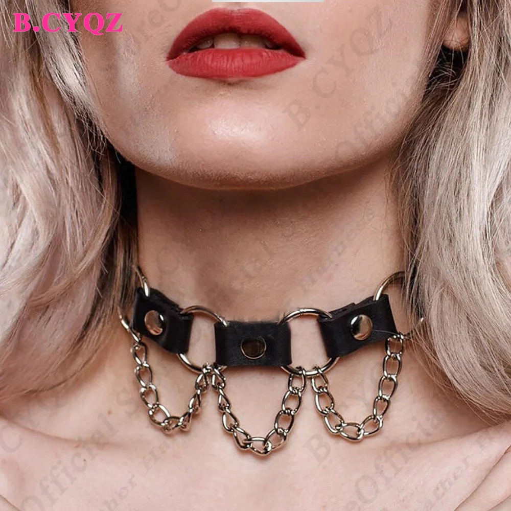 B.CYQZ Fashion Rapper Necklace Collar Women's Punk Tassel Choker Pu Leather with Rivet Jewelry Bohemian Clothing Accessorie
B.CYQZ Fashion Rapper Necklace Collar Women's Punk Tassel Choker Pu Leather with Rivet Jewelry Bohemian Clothing Accessorie