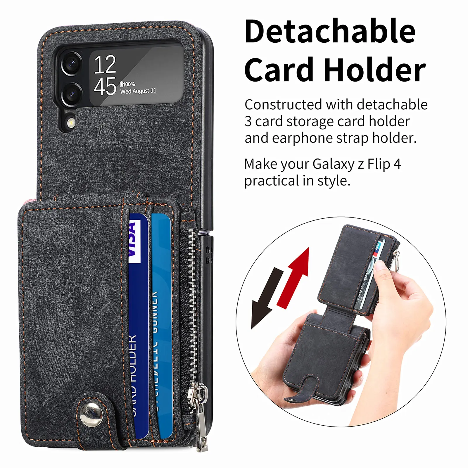 Portable Card Holder Leather Wallet Case for Samsung Galaxy Z Flip 4 5G Flip4 Flip3 Flip 3 Drop Protection Folding Cover
Portable Card Holder Leather Wallet Case for Samsung Galaxy Z Flip 4 5G Flip4 Flip3 Flip 3 Drop Protection Folding Cover