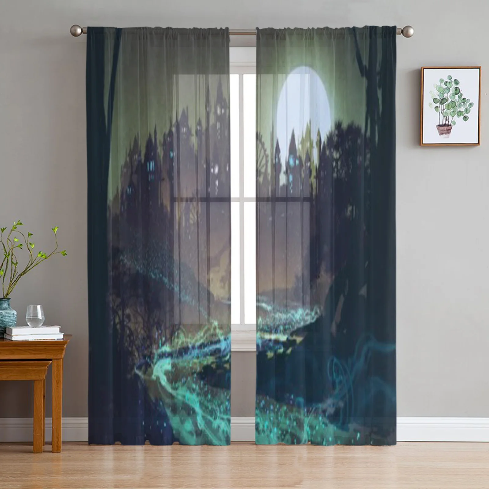 Landscape With Mysterious River Full Moon Over Castles Tulle Sheer Curtains for Living Room Kitchen Decor Voile Organza Curtain
Landscape With Mysterious River Full Moon Over Castles Tulle Sheer Curtains for Living Room Kitchen Decor Voile Organza Curtain