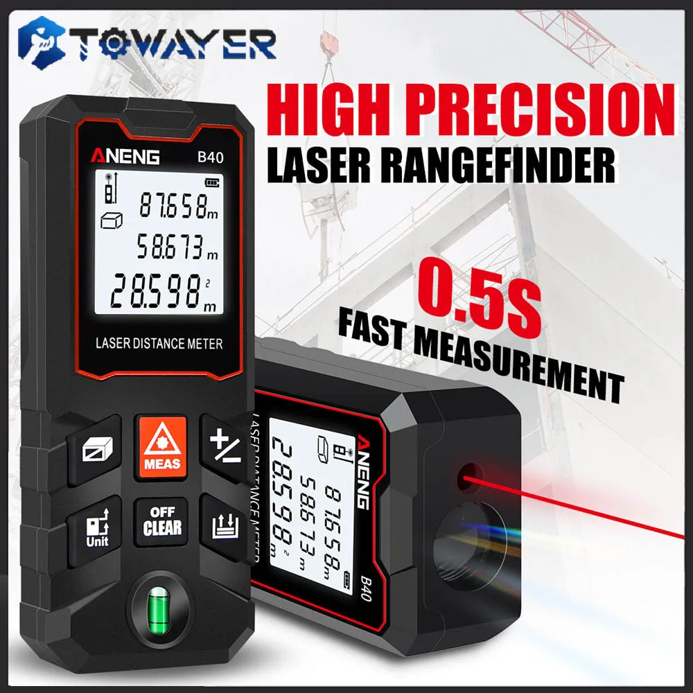 Laser Distance Meter Rangefinder Laser Tape Measure Digital Laser Rangefinder Angle Measure Range Finder Construction Tool 
Laser Distance Meter Rangefinder Laser Tape Measure Digital Laser Rangefinder Angle Measure Range Finder Construction Tool