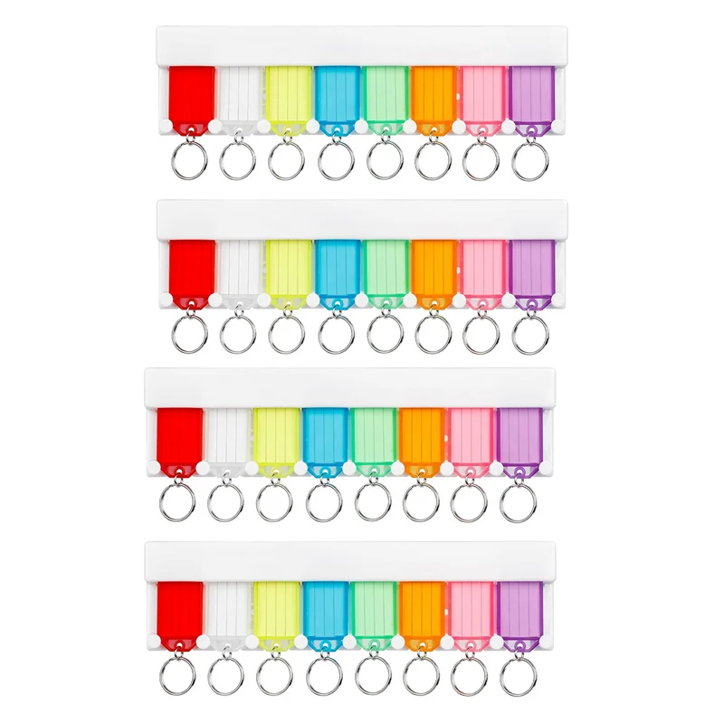 Key Tag Holder Slot Plastic Wall Mount Key Holder Organizer with Clear Hard Key Tag Identifier Marker, 8 Colors, 4 Pack
Key Tag Holder Slot Plastic Wall Mount Key Holder Organizer with Clear Hard Key Tag Identifier Marker, 8 Colors, 4 Pack