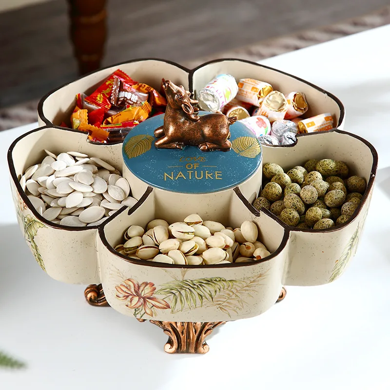 Creative Dried Fruit Tray Grid Household Rotating Candy Plate Snack Dish European-Style Home Decorations
Creative Dried Fruit Tray Grid Household Rotating Candy Plate Snack Dish European-Style Home Decorations
