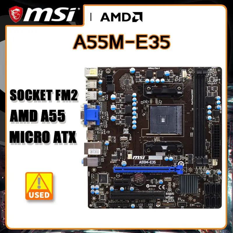 AMD A55 FM2/FM2 + Материнская плата MSI A55M-E35 DDR3 32GB 6 ×SATA II USB2.0 HDMI Micro ATX для процессора A10-6800K
AMD A55 FM2/FM2 + Материнская плата MSI A55M-E35 DDR3 32GB 6 ×SATA II USB2.0 HDMI Micro ATX для процессора A10-6800K