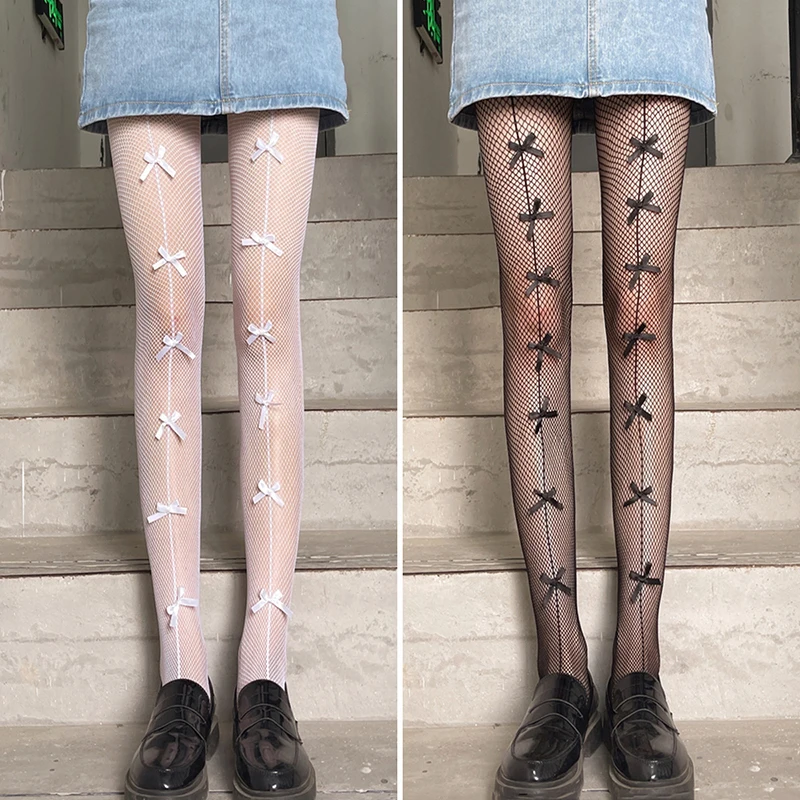 

1 пара, готические женские длинные носки в японском стиле, чулки, пикантные до бедра, кружевной верх, выше колена, нейлоновые милые однотонны...