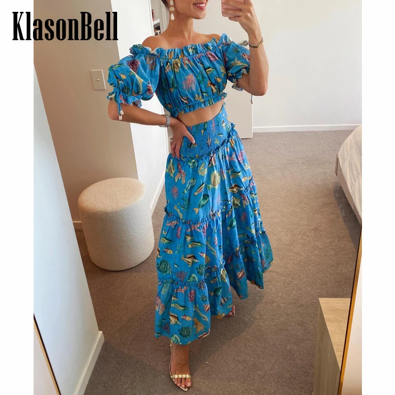Женский праздничный костюм KlasonBell с принтом на кулиске и пышными рукавами, короткая блузка или длинная юбка с высокой талией, 4,5
Женский праздничный костюм KlasonBell с принтом на кулиске и пышными рукавами, короткая блузка или длинная юбка с высокой талией, 4,5