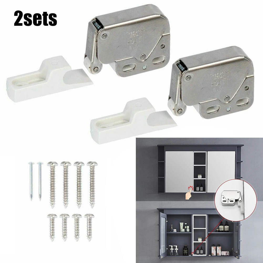 2pcs Snap Lock (with Screws) SPRING-LOADED MINI TIP CATCH CARANT/SHIFT/DOOR CABINET LATCH With Mounded Nylon Roller & Keeper
2pcs Snap Lock (with Screws) SPRING-LOADED MINI TIP CATCH CARANT/SHIFT/DOOR CABINET LATCH With Mounded Nylon Roller & Keeper