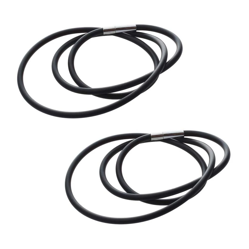 2Pcs 19.75 Inch 3Mm Fashion Rubber Cord Necklace With Stainless Steel Closure - Black
2Pcs 19.75 Inch 3Mm Fashion Rubber Cord Necklace With Stainless Steel Closure - Black