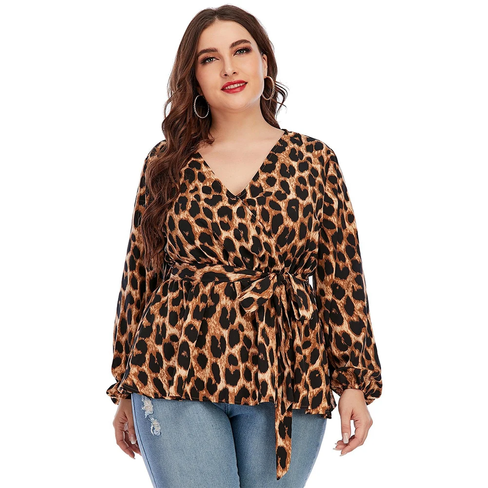 2022 Brand New Plus Size Leopard Deep V Neck Belted Blouse Women Casual Long Sleeve Peplum Top Comfortable Skin Touch
2022 Brand New Plus Size Leopard Deep V Neck Belted Blouse Women Casual Long Sleeve Peplum Top Comfortable Skin Touch