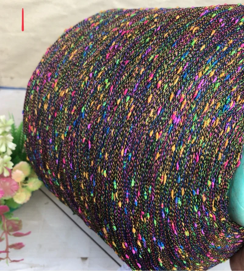 

New 500g Very Beautiful Colorful Rainbow Space Dye Fancy Slub Yarn DIY Craft Hand Knitting Crochet Weaving Thread