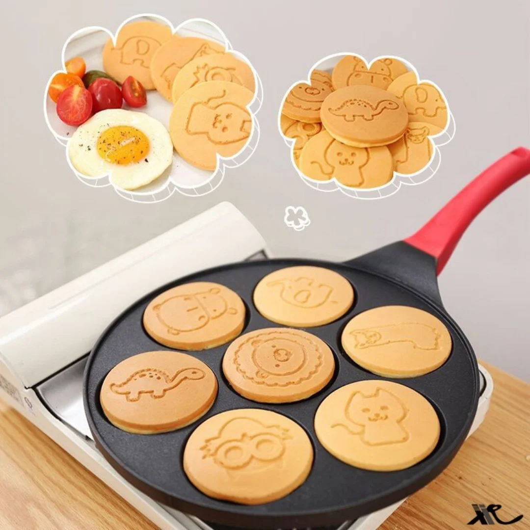 Home Kitchen Seven Hole Breakfast Frying Pan Cute Animal Smiley Face Design Nonstick Multifunctional Pancake Egg Dumpling Cooker
Home Kitchen Seven Hole Breakfast Frying Pan Cute Animal Smiley Face Design Nonstick Multifunctional Pancake Egg Dumpling Cooker
