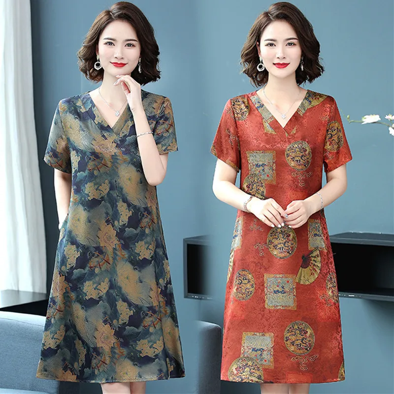 New Short Sleeve V Neck Night Dress Women Mid-Length Plus Size Ladies Nightshirt Printed Mother Sleepwear Nightgowns XL-6XL
New Short Sleeve V Neck Night Dress Women Mid-Length Plus Size Ladies Nightshirt Printed Mother Sleepwear Nightgowns XL-6XL