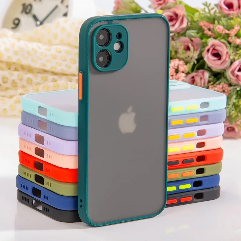 

Shockproof Translucent Matte Case For IPhone 14 Pro Max 13 12 Xs 11 SE2/SE3 Xr 7 8 Plus Camera Protection Protective Back Cover