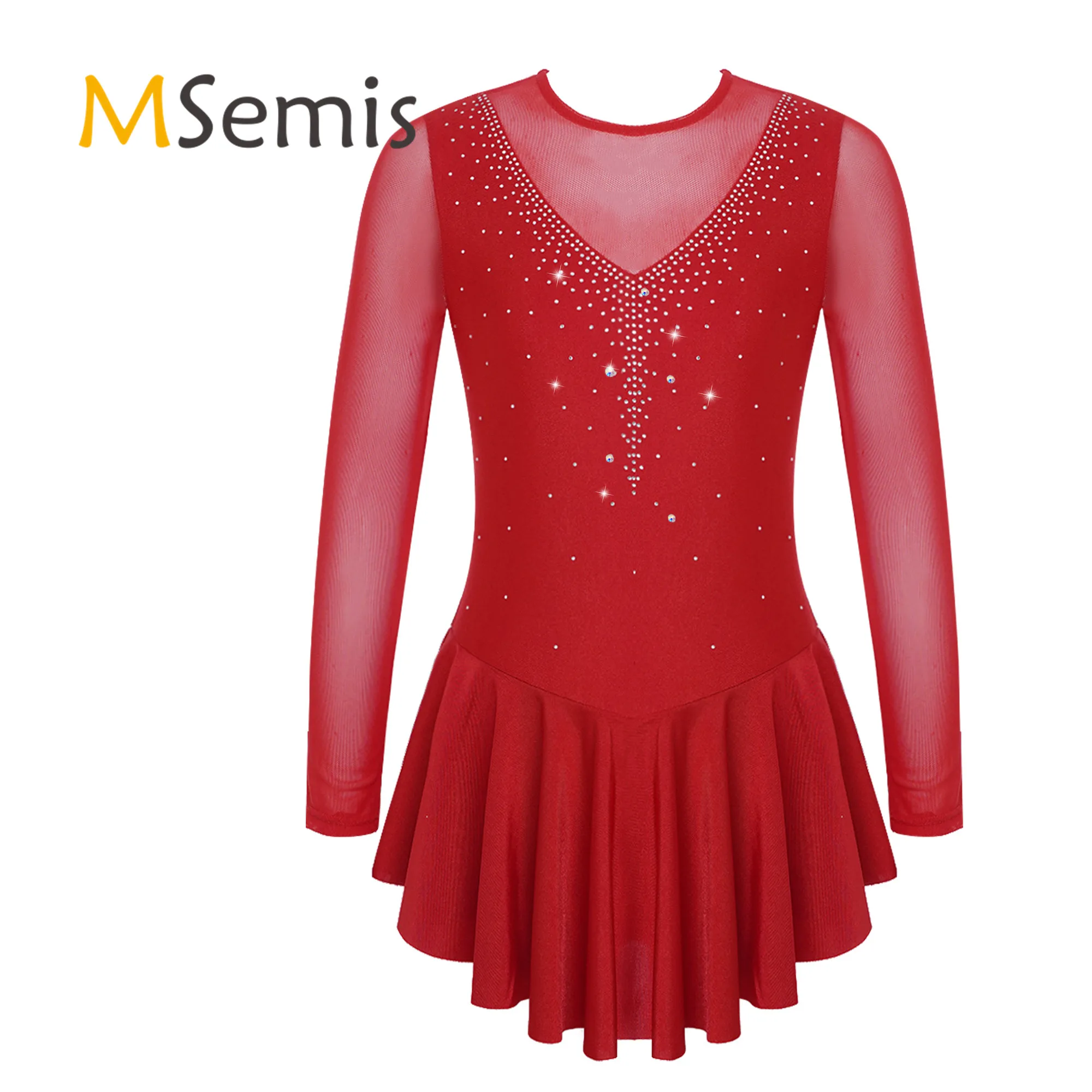 Kids Girls Ballet Dance Dress Round Neckline V Shape Rhinestone Decorated Patchwork Style Hollow Back Figure Ice Skating Dress
Kids Girls Ballet Dance Dress Round Neckline V Shape Rhinestone Decorated Patchwork Style Hollow Back Figure Ice Skating Dress