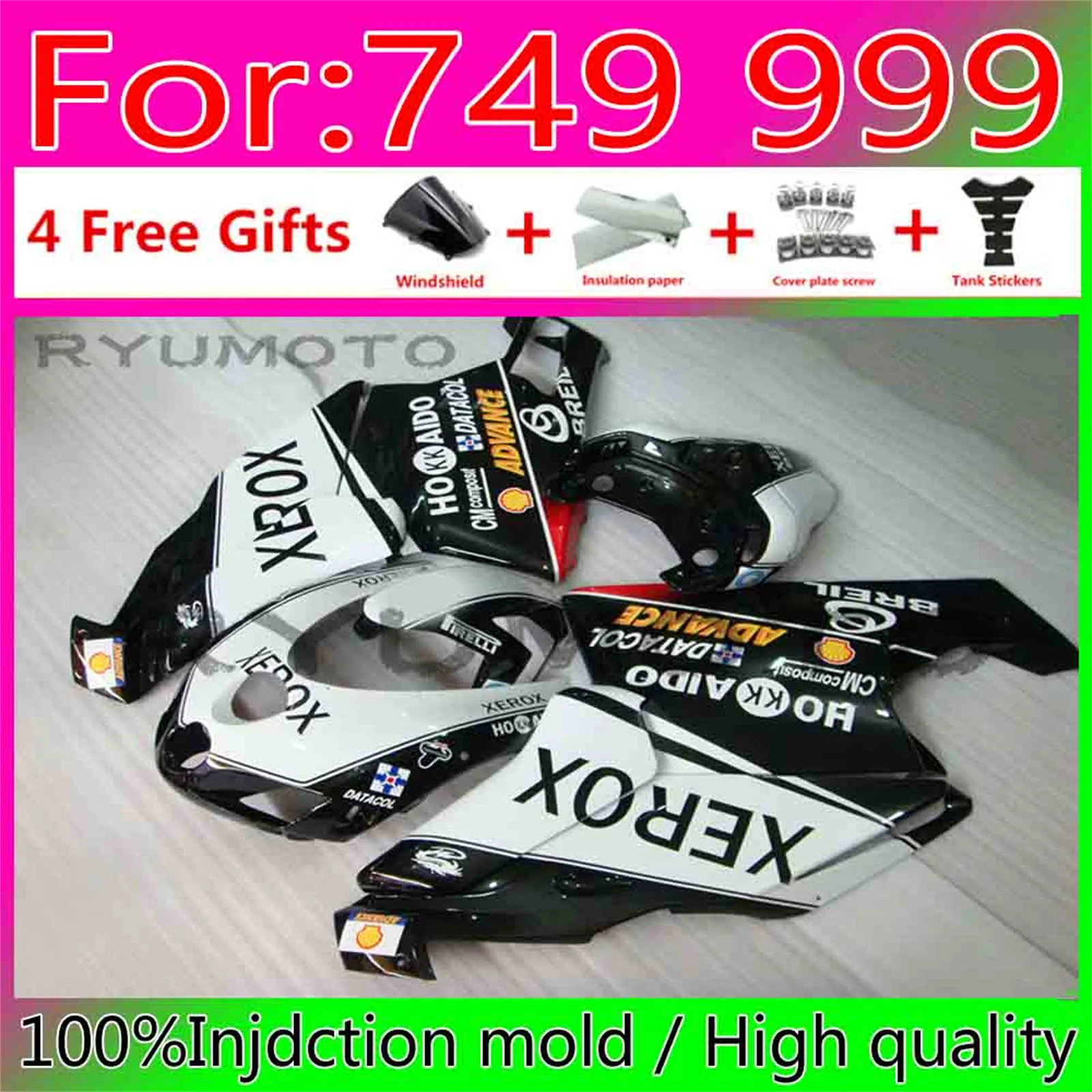 Новый набор обтекателей для литья под давлением ABS для мотоциклов Ducati 749 999 03 04 05 2003 2004 06 Обтекатели для кузова черные белые
Новый набор обтекателей для литья под давлением ABS для мотоциклов Ducati 749 999 03 04 05 2003 2004 06 Обтекатели для кузова черные белые