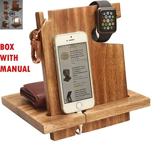 Wooden Docking Station Men - Great Gifts Men, Women, Boy Friend, Him/Her - Holds Keys, Watch, Wallet, All Cell Phones - with C
Wooden Docking Station Men - Great Gifts Men, Women, Boy Friend, Him/Her - Holds Keys, Watch, Wallet, All Cell Phones - with C