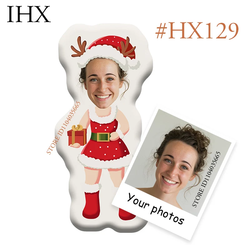 IHX Рождественская подушка с фото 3D из плюша
IHX Рождественская подушка с фото 3D из плюша