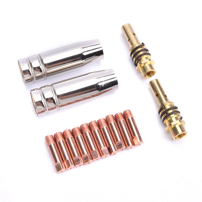 

14Pcs/set 15AK Welding Torch Consumables 0.6mm 0.8mm 1.0mm 1.2mm MIG Torch Gas Nozzle Tip Holder of 15AK MIG MAG Welding Torch