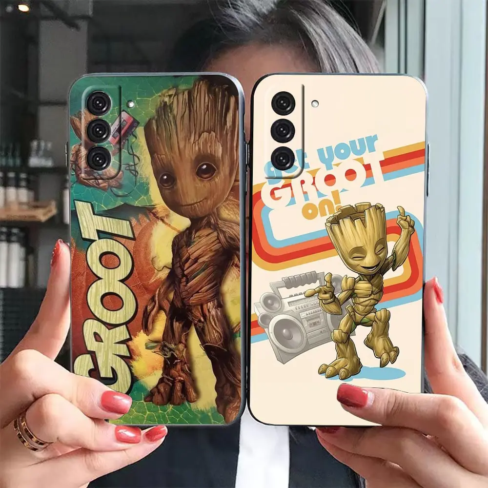 

Marvel Avengers Heros Baby Groot Phone Case For Samsung Galaxy S23 S22 S21 S20 FE Ultra S10 S10E S9 S8 Lite Plus 5G Cover Funda