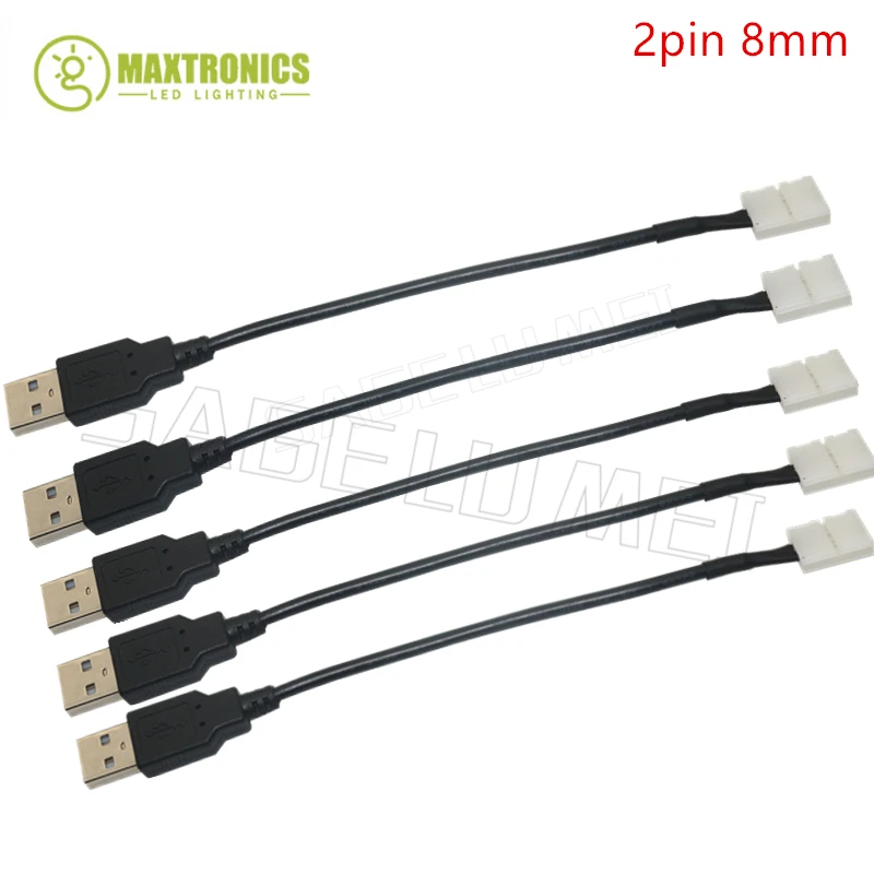 5 шт./лот USB разъем для 2pin 8 мм/10 мм Бесплатная Сварка светодиодный 15 см кабель