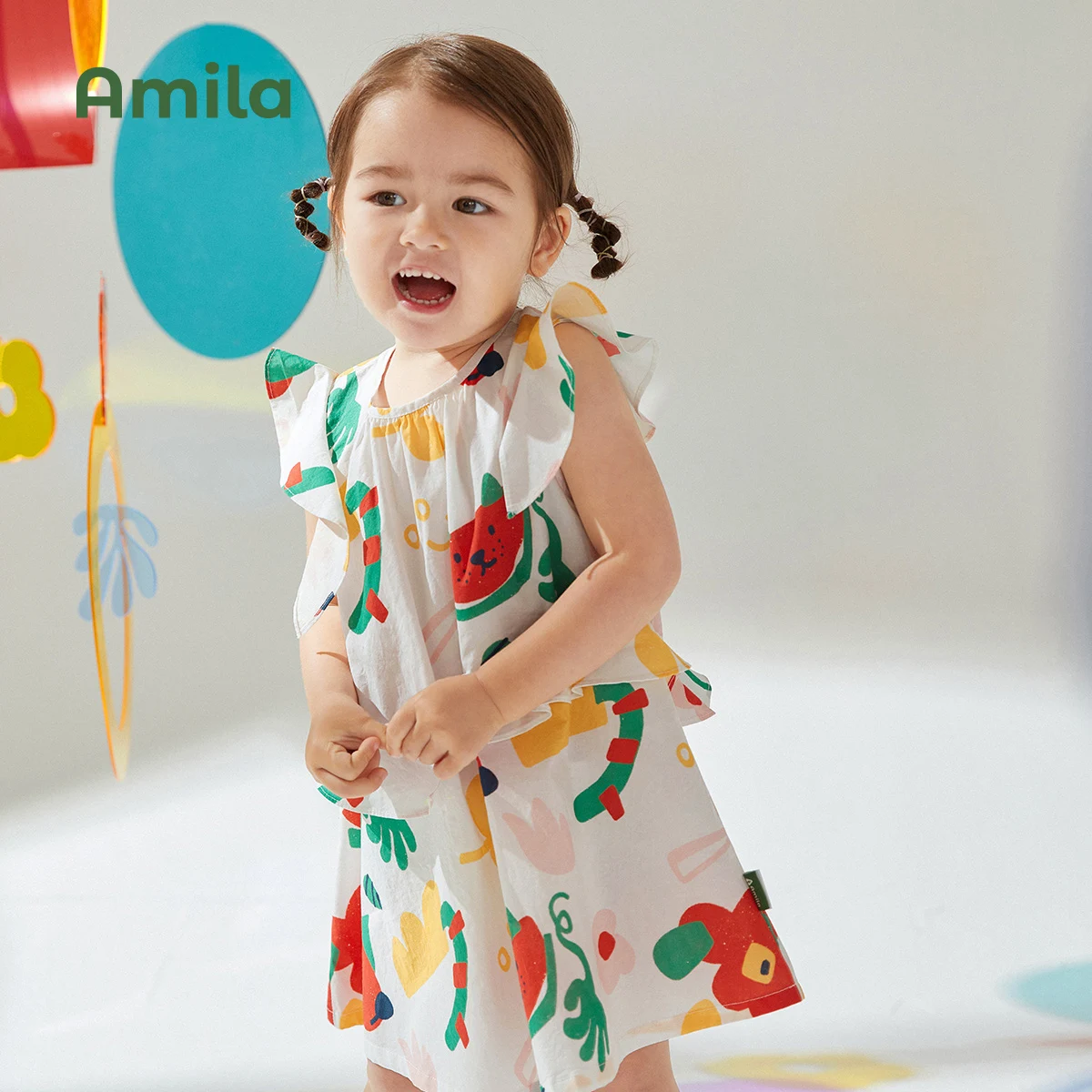 Amila Children's Clothing 2022 Summer New Girls' Dress Original Fun Round Neck Print Baby Princess Skirt
Amila Children's Clothing 2022 Summer New Girls' Dress Original Fun Round Neck Print Baby Princess Skirt