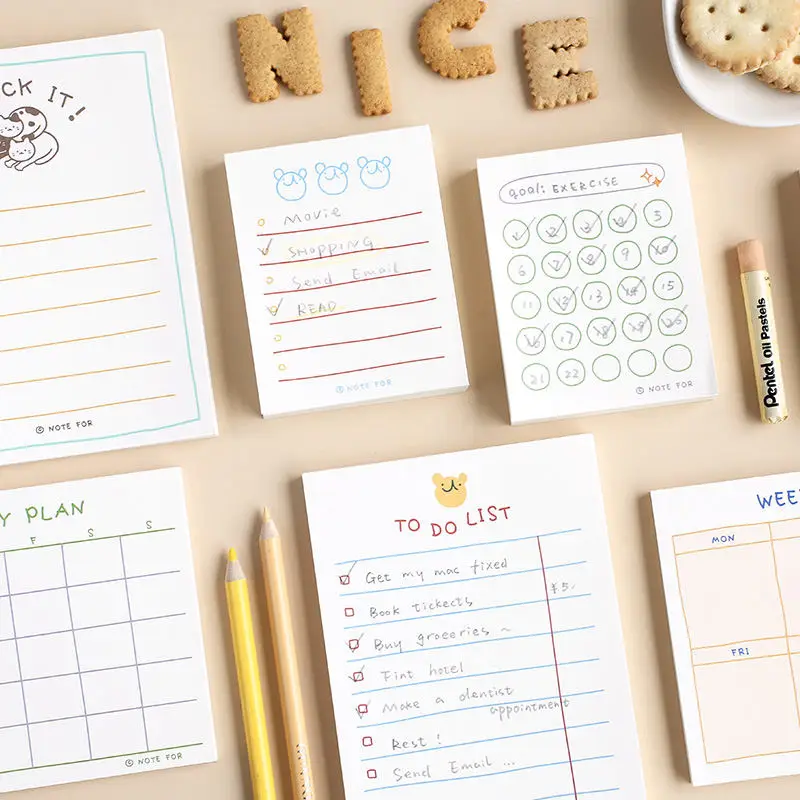 ICE YOYO 50Sheet/100Sheet Cute Plan Series Memo Pad Kawaii To Do List Weekly Plan Daily Message Stationery School Office Supplie
ICE YOYO 50Sheet/100Sheet Cute Plan Series Memo Pad Kawaii To Do List Weekly Plan Daily Message Stationery School Office Supplie