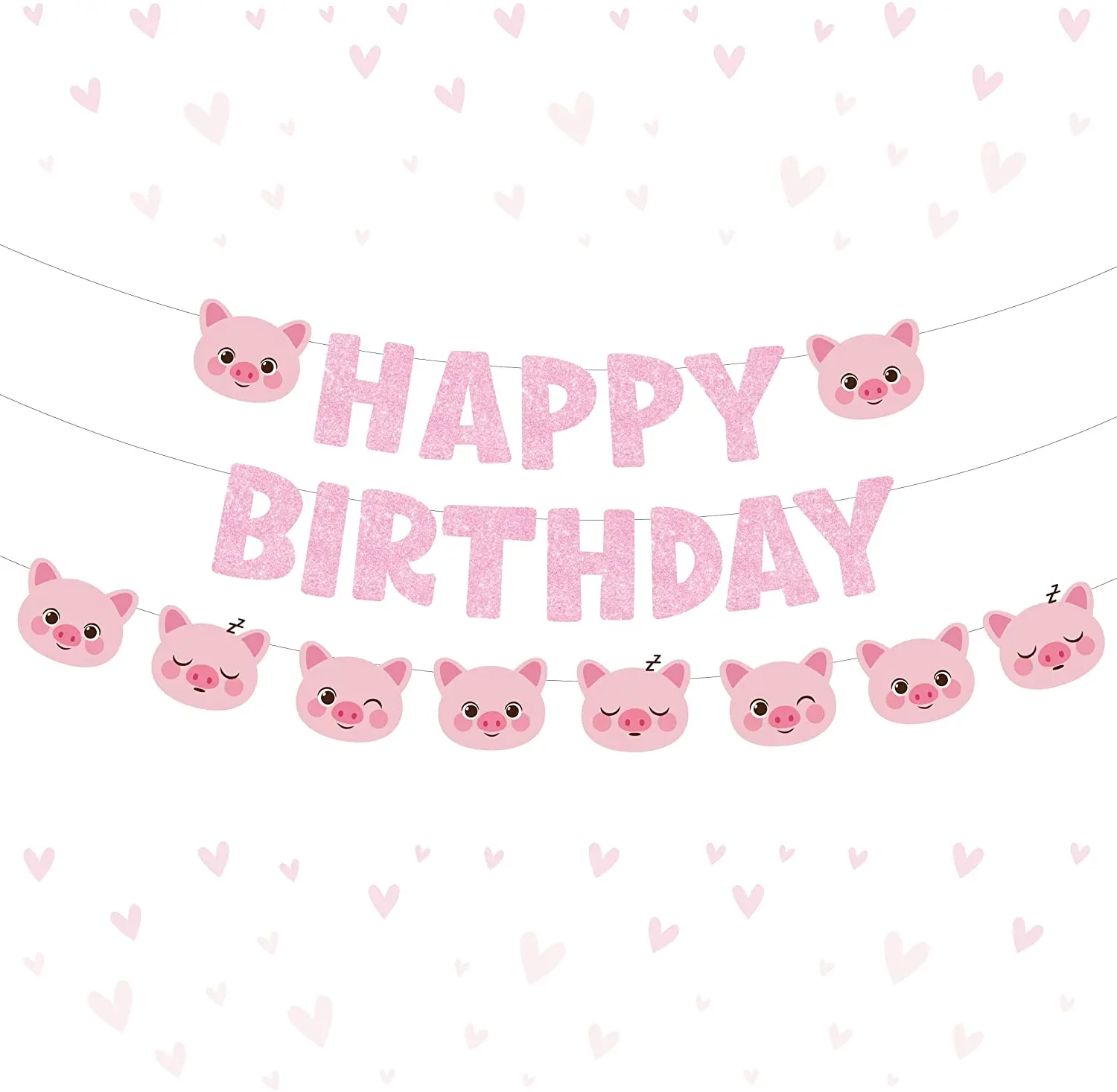 JOLLYBOOM Pink Pig Happy Birthday Banner Cute Pig Garland for Girl Pig Theme Birthday Decoration Piggy Party Supplies
JOLLYBOOM Pink Pig Happy Birthday Banner Cute Pig Garland for Girl Pig Theme Birthday Decoration Piggy Party Supplies