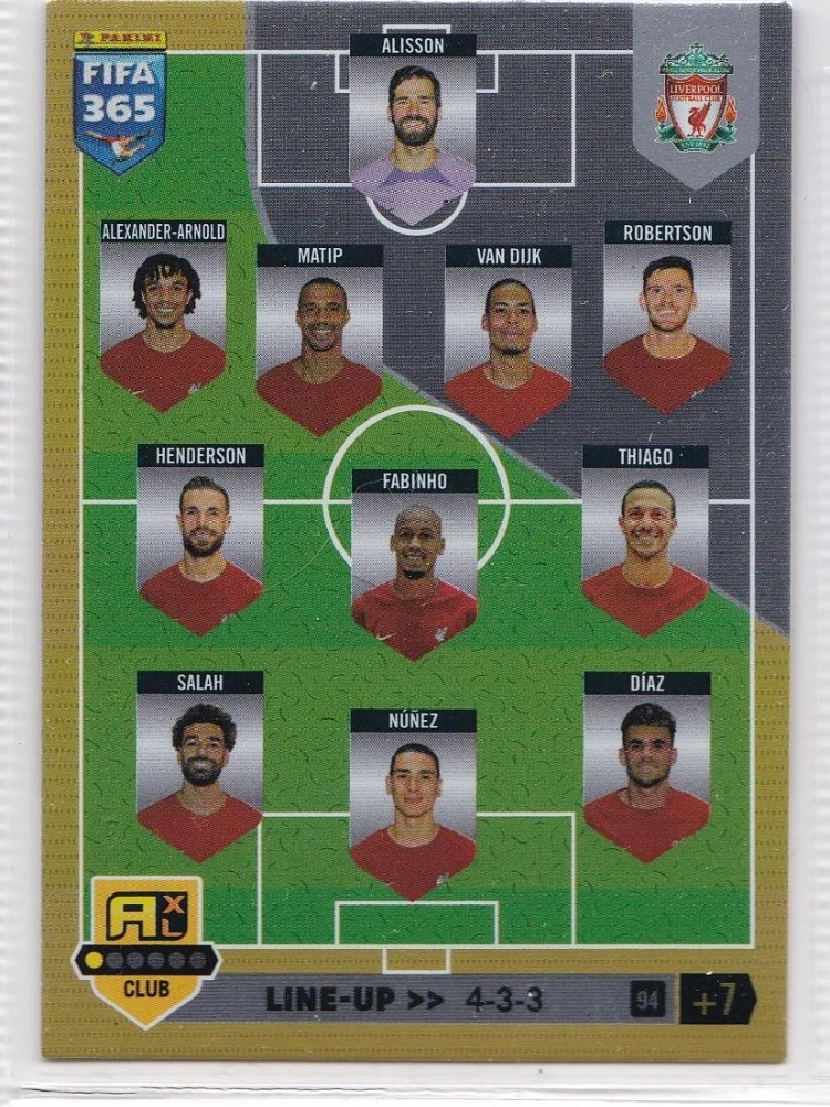 

PANINI 2023 FIFA 365 Star Card 94 Team Card Liverpool Salah Limit Toys
