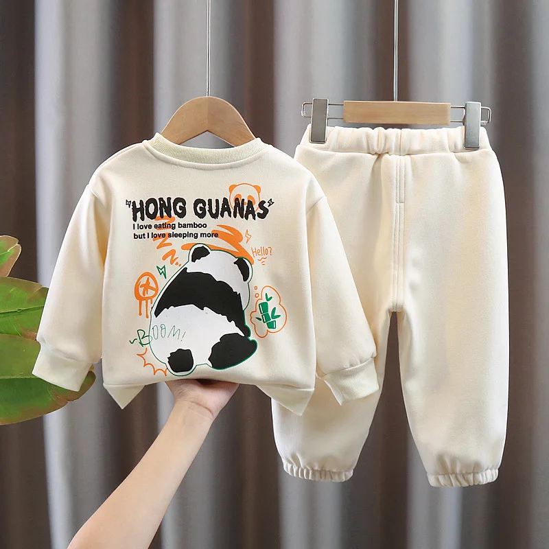 Korean Spring Autumn Children Boy 2PCS Clothing Set Panda Letter Printed Pullover Sweatshirt Cotton Solid Pant Kid Boy Tracksuit
Korean Spring Autumn Children Boy 2PCS Clothing Set Panda Letter Printed Pullover Sweatshirt Cotton Solid Pant Kid Boy Tracksuit