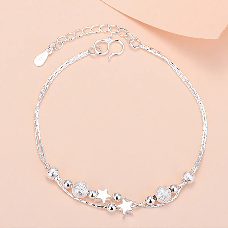 Ball Star Bracelets For Womens 925 Stamp Double-Deck Chain Bangle Fashion Wedding Party Luxury Jewelry Free Shipping
Ball Star Bracelets For Womens 925 Stamp Double-Deck Chain Bangle Fashion Wedding Party Luxury Jewelry Free Shipping