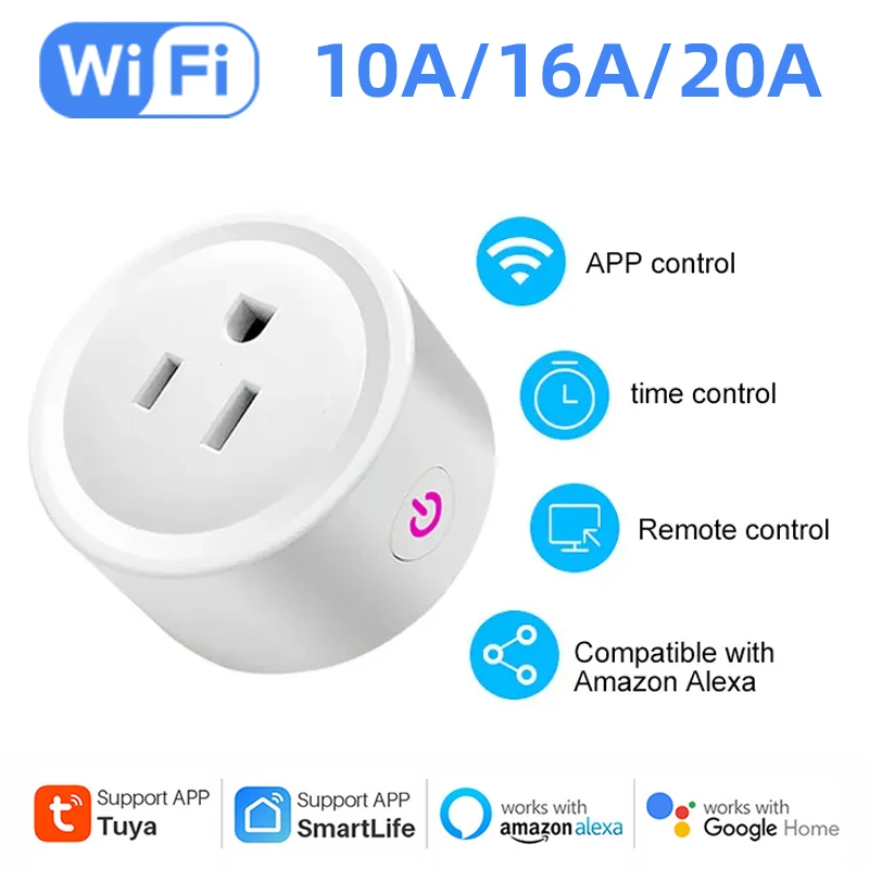 Tuya Wifi Mini Smart Switch Outlet US Plug Standard WiFi Wireless Voice Remote Works with Alexa Google Home Echo AC100-240V
Tuya Wifi Mini Smart Switch Outlet US Plug Standard WiFi Wireless Voice Remote Works with Alexa Google Home Echo AC100-240V