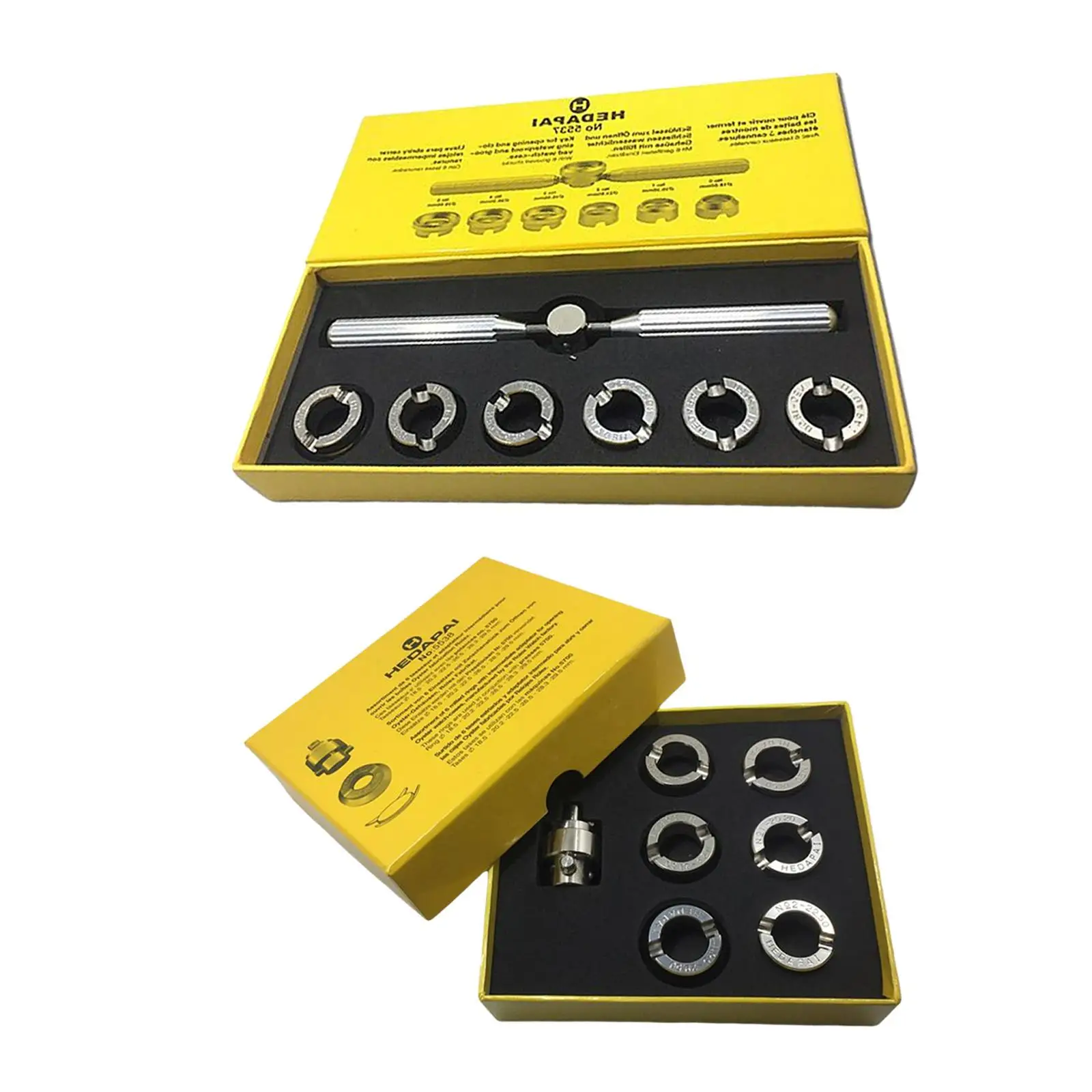 Rustless Watch Screw Back Case Opener ,with 6 Dies ,Watchmaker Remover Wrench ,Portable Repair Tools Kit
Rustless Watch Screw Back Case Opener ,with 6 Dies ,Watchmaker Remover Wrench ,Portable Repair Tools Kit