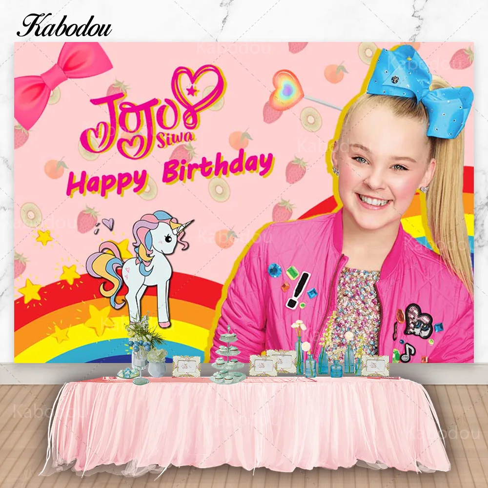 Kabodou Jojo Photo Backdrop Girls Happy Birthday Photography Background Unicorn Rainbow Vinyl Polyester Decorations Banner
Kabodou Jojo Photo Backdrop Girls Happy Birthday Photography Background Unicorn Rainbow Vinyl Polyester Decorations Banner