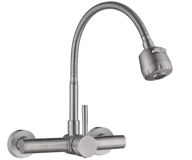 Wall Mount Pull Down SUS304 Kitchen Sink Taps with Sprayer 7.6-8.4 Inch Brushed Nickel Kitchen Faucet with Flexible Sprayer
Wall Mount Pull Down SUS304 Kitchen Sink Taps with Sprayer 7.6-8.4 Inch Brushed Nickel Kitchen Faucet with Flexible Sprayer
