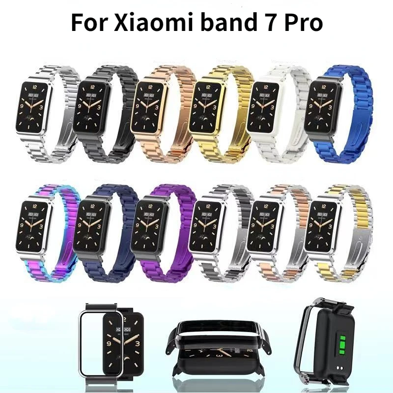 Metal Watchband For Xiaomi Mi Band 7 Pro Stainless Steel Strap Replacement Correa bracelet Mi Band 7 Pro With Protector Case
Metal Watchband For Xiaomi Mi Band 7 Pro Stainless Steel Strap Replacement Correa bracelet Mi Band 7 Pro With Protector Case