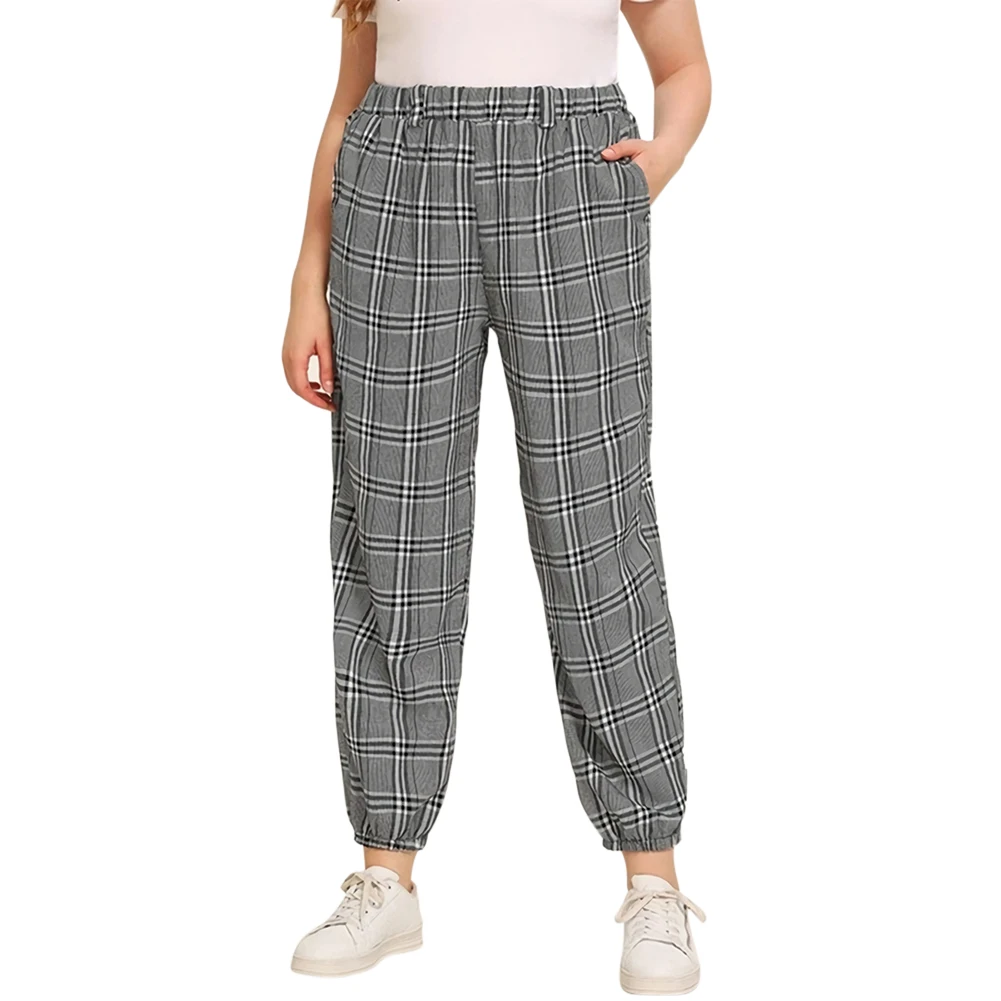 Personality Women Harem Trousers Female Breathable Elastic Waist Loose Splicing Plaid Printing Pocket Pants Plus Size
Personality Women Harem Trousers Female Breathable Elastic Waist Loose Splicing Plaid Printing Pocket Pants Plus Size