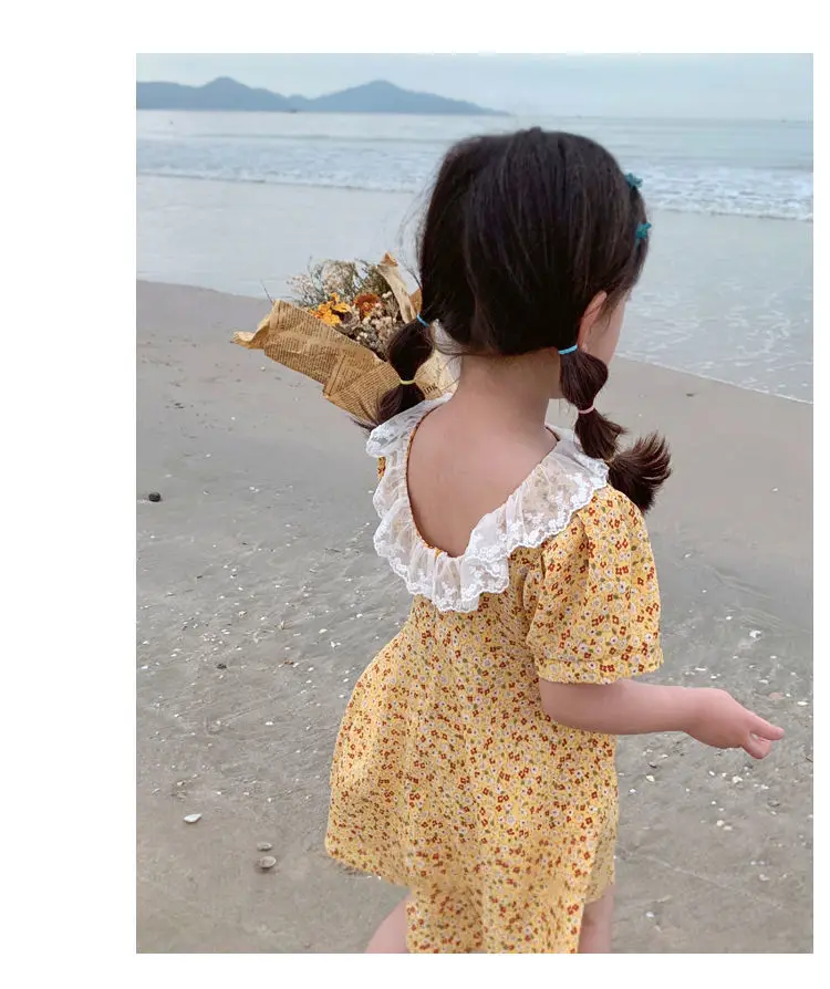 Girls baby kids dress summer new princess kids girls baby Korean floral short sleeve children's Chiffon cute dress P4 576
Girls baby kids dress summer new princess kids girls baby Korean floral short sleeve children's Chiffon cute dress P4 576
