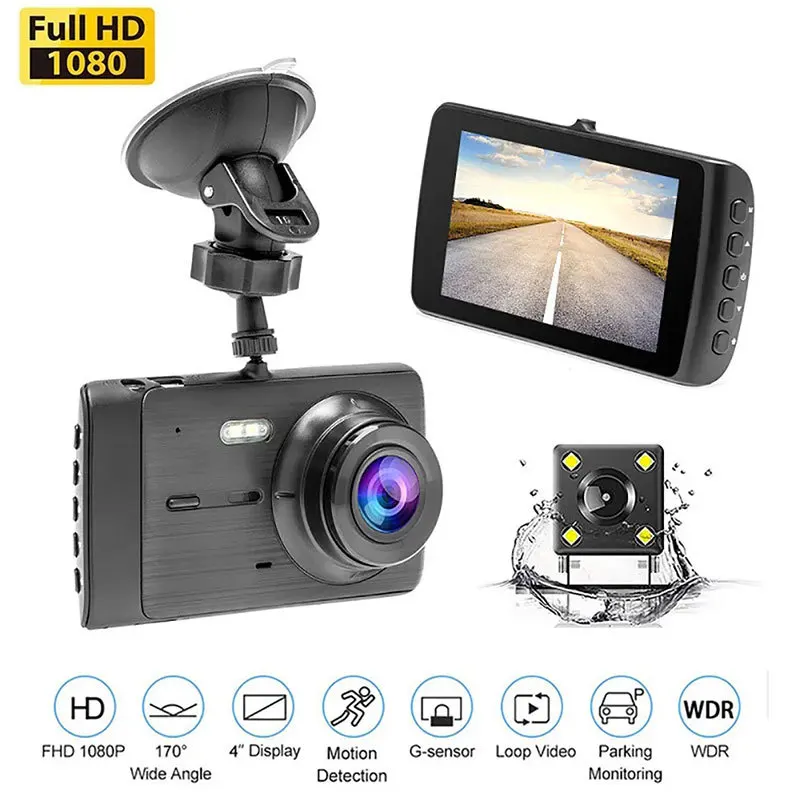 Dashcam 2 Lens front and rear 4-Inch HD Recording Dashcam 1080P 24 hours Night Vision Loop Recording dash cam for cars
Dashcam 2 Lens front and rear 4-Inch HD Recording Dashcam 1080P 24 hours Night Vision Loop Recording dash cam for cars