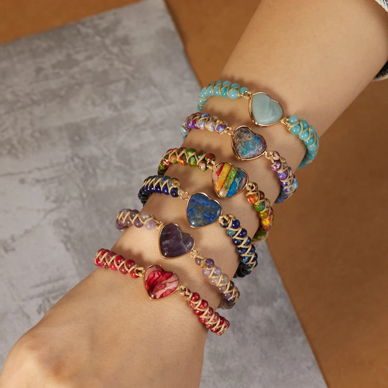 Bohemian Natural Stone Heart Charm Bracelets for Women Fashion Handmade Weave Multilayer Beaded Bracelet Summer Beach Jewelry
Bohemian Natural Stone Heart Charm Bracelets for Women Fashion Handmade Weave Multilayer Beaded Bracelet Summer Beach Jewelry