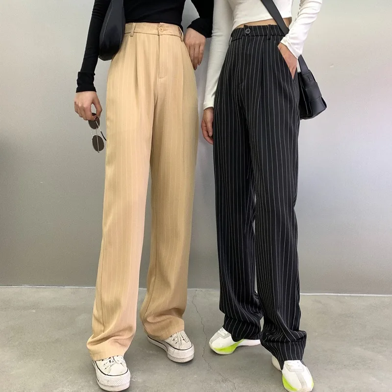 Striped Pants Women Summer 2022 Korean Style High Waist Loose Straight Pant Oversized Office Lady Wide Leg Pant
Striped Pants Women Summer 2022 Korean Style High Waist Loose Straight Pant Oversized Office Lady Wide Leg Pant