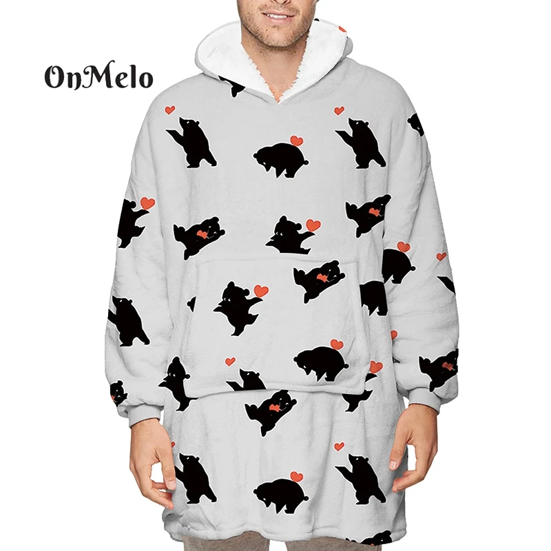 OnMelo Thicken Hooded Blanket Oversized Warm Cozy Sherpa Printed Sweatshirt Home TV Blanket Soft Wearable Sleepwear Hoodie Robe
OnMelo Thicken Hooded Blanket Oversized Warm Cozy Sherpa Printed Sweatshirt Home TV Blanket Soft Wearable Sleepwear Hoodie Robe
