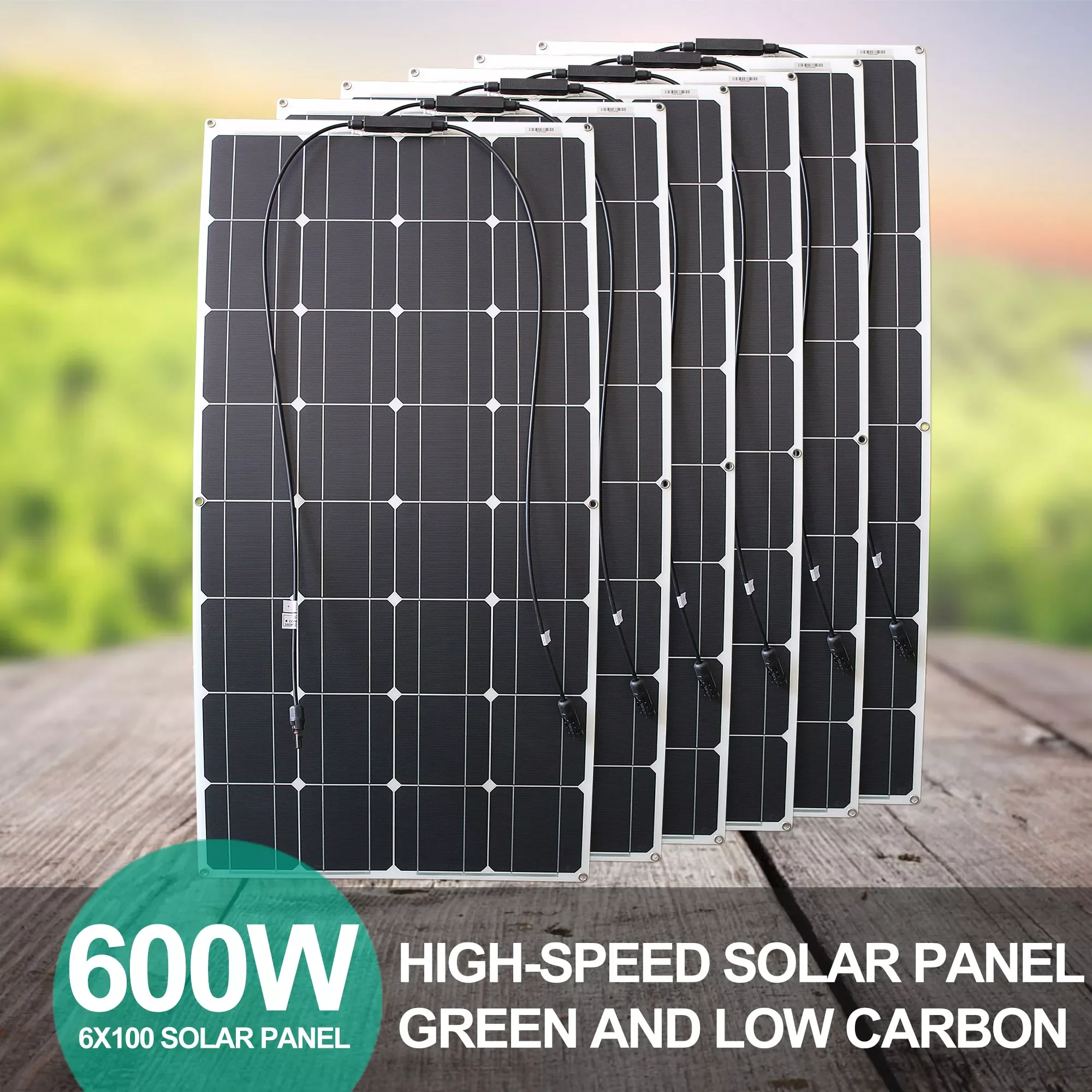 Solar Panel 600w 100w 200w 300w Flexible Monocrystalline Cell RV 12V Solar Panel Kit Complete For Car/Boat/Battery/Camping
Solar Panel 600w 100w 200w 300w Flexible Monocrystalline Cell RV 12V Solar Panel Kit Complete For Car/Boat/Battery/Camping